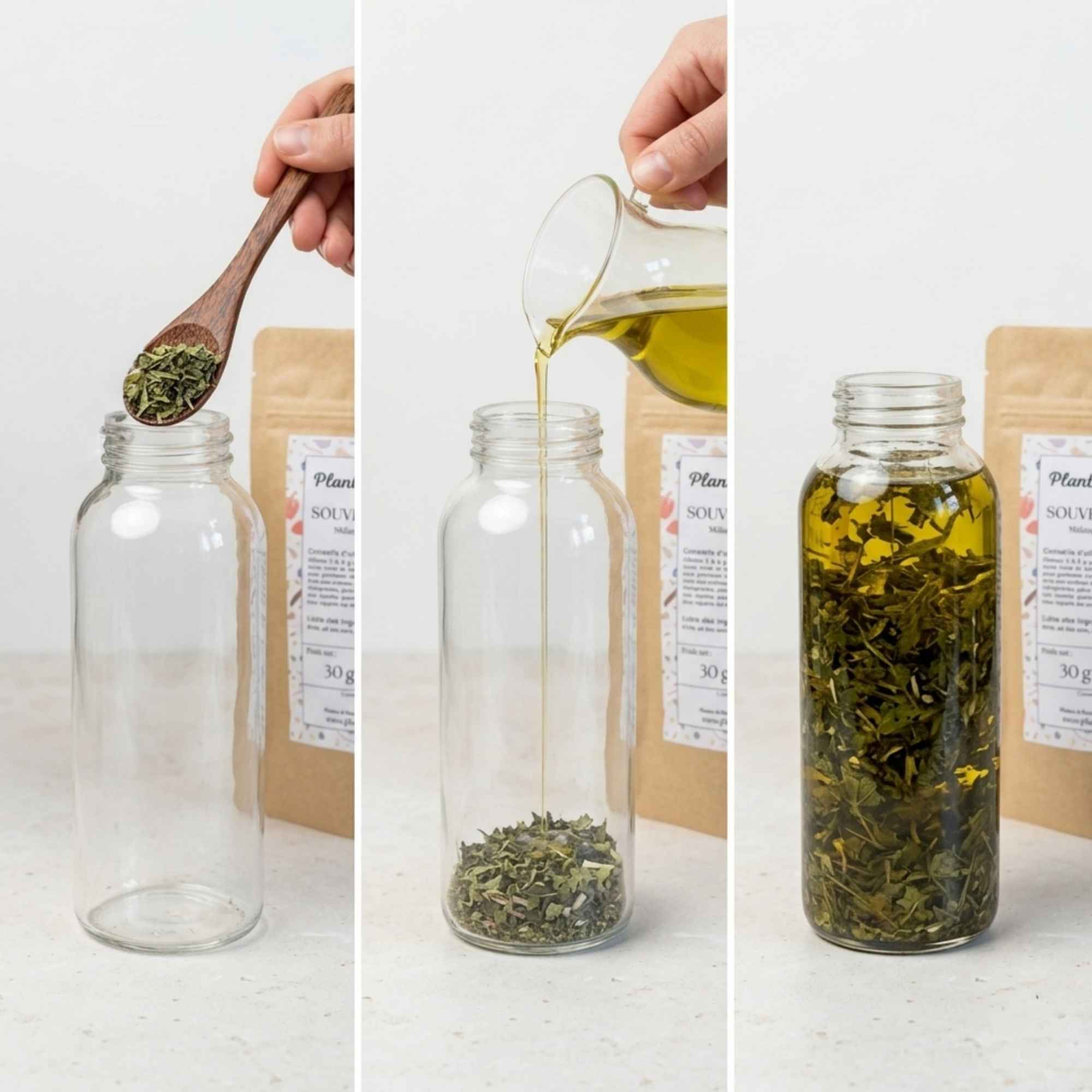 Herbes bio pour huile aromatisée maison Souvenir normand, mélange culinaire à infuser facilement