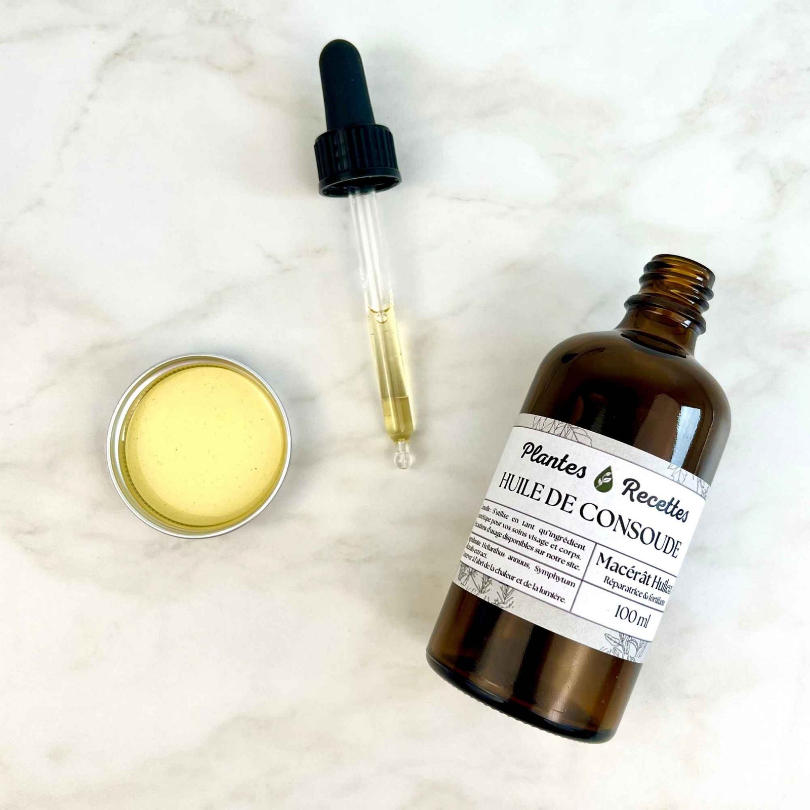 Macérat huileux bio de consoude pour soins naturels de la peau et des articulations