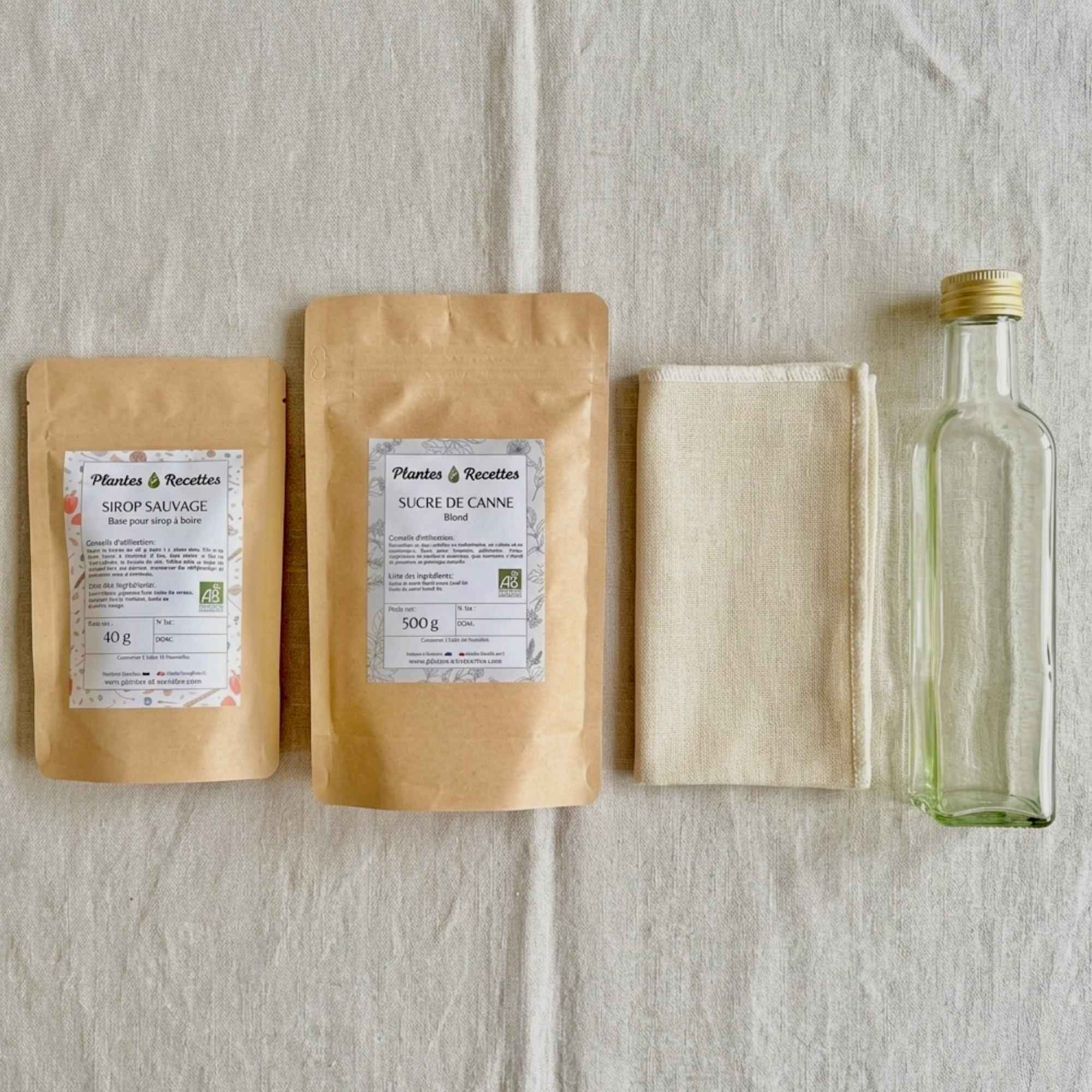 Kit boisson aux plantes sauvages bio pour réaliser un sirop à boire maison