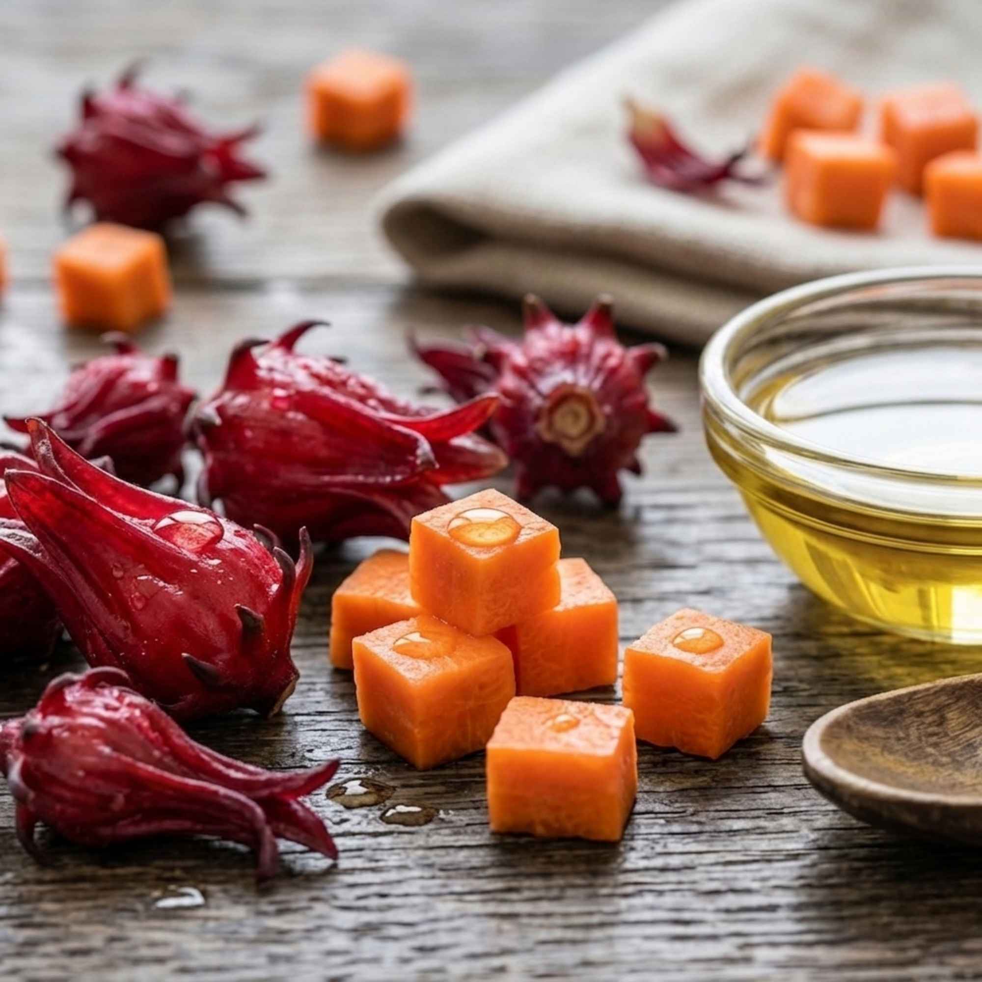 Macérât huileux carotte et hibiscus pour un effet bonne mine naturel et un teint plus lumineux