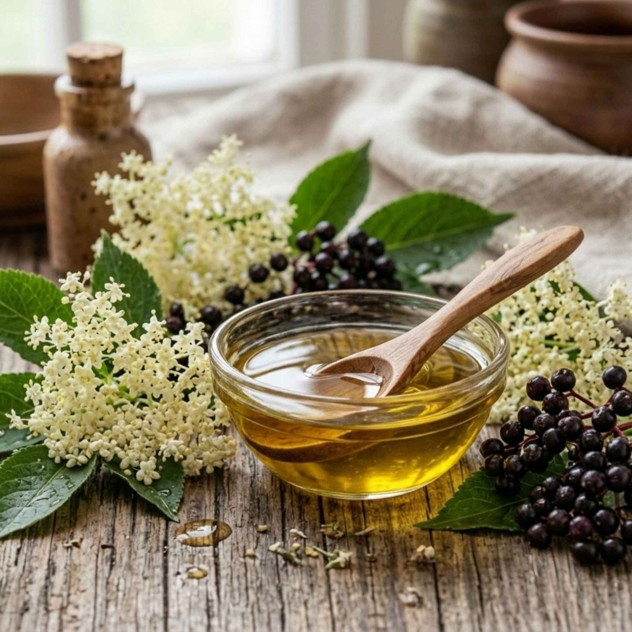 Macérât huileux de Sureau BIO utilisé dans une routine beauté pour prendre soin des peaux fragiles, délicates et du visage.