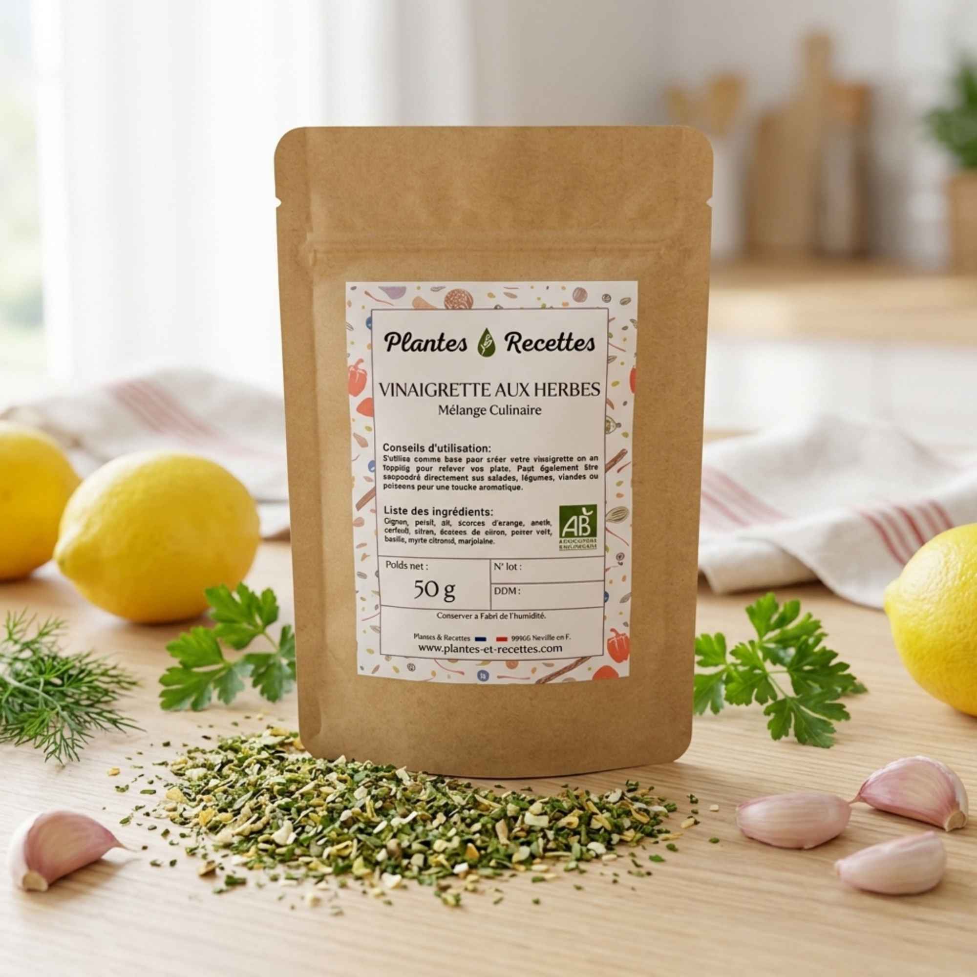 Mélange d’épices pour vinaigrette aux herbes idéal pour salades et plats froids