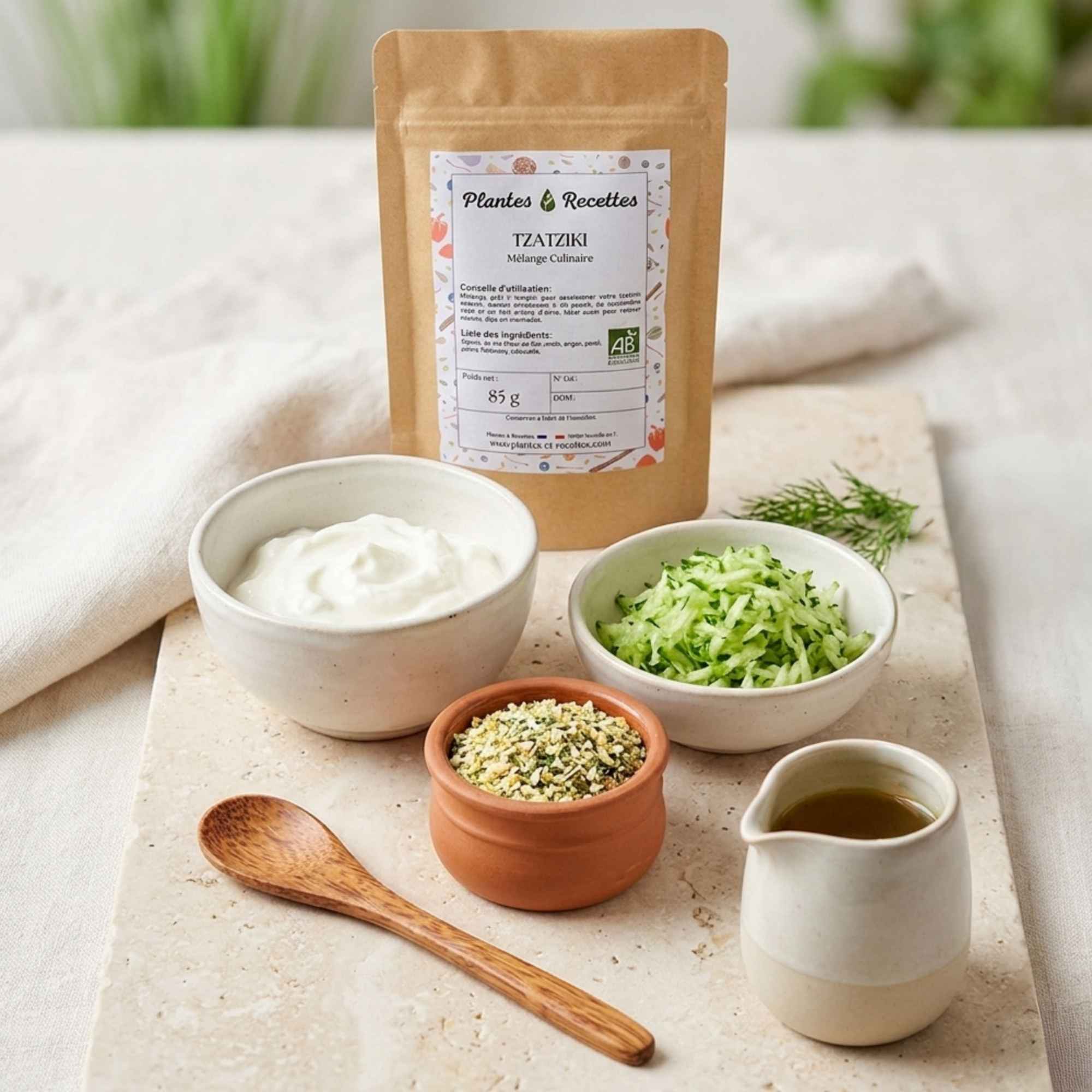Mélange d’herbes et épices pour tzatziki et cuisine méditerranéenne