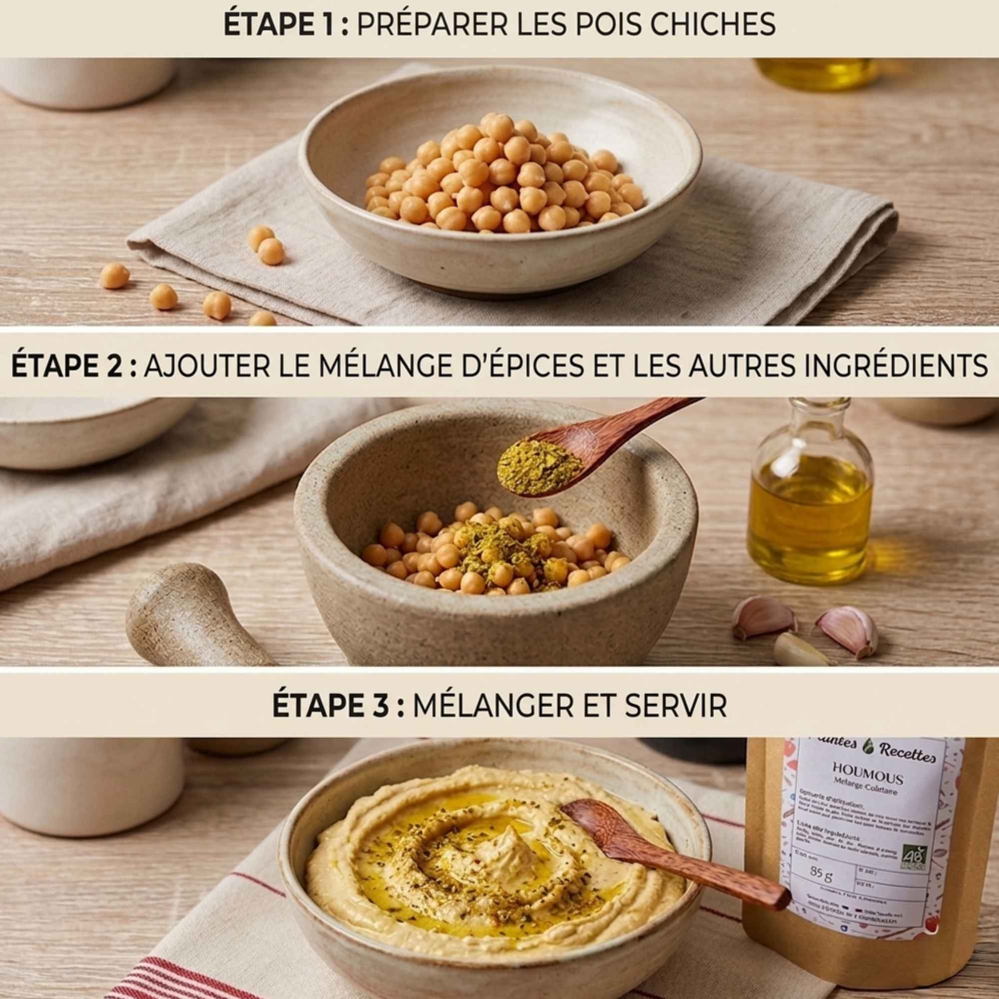 Mélange d’épices naturelles pour houmous maison