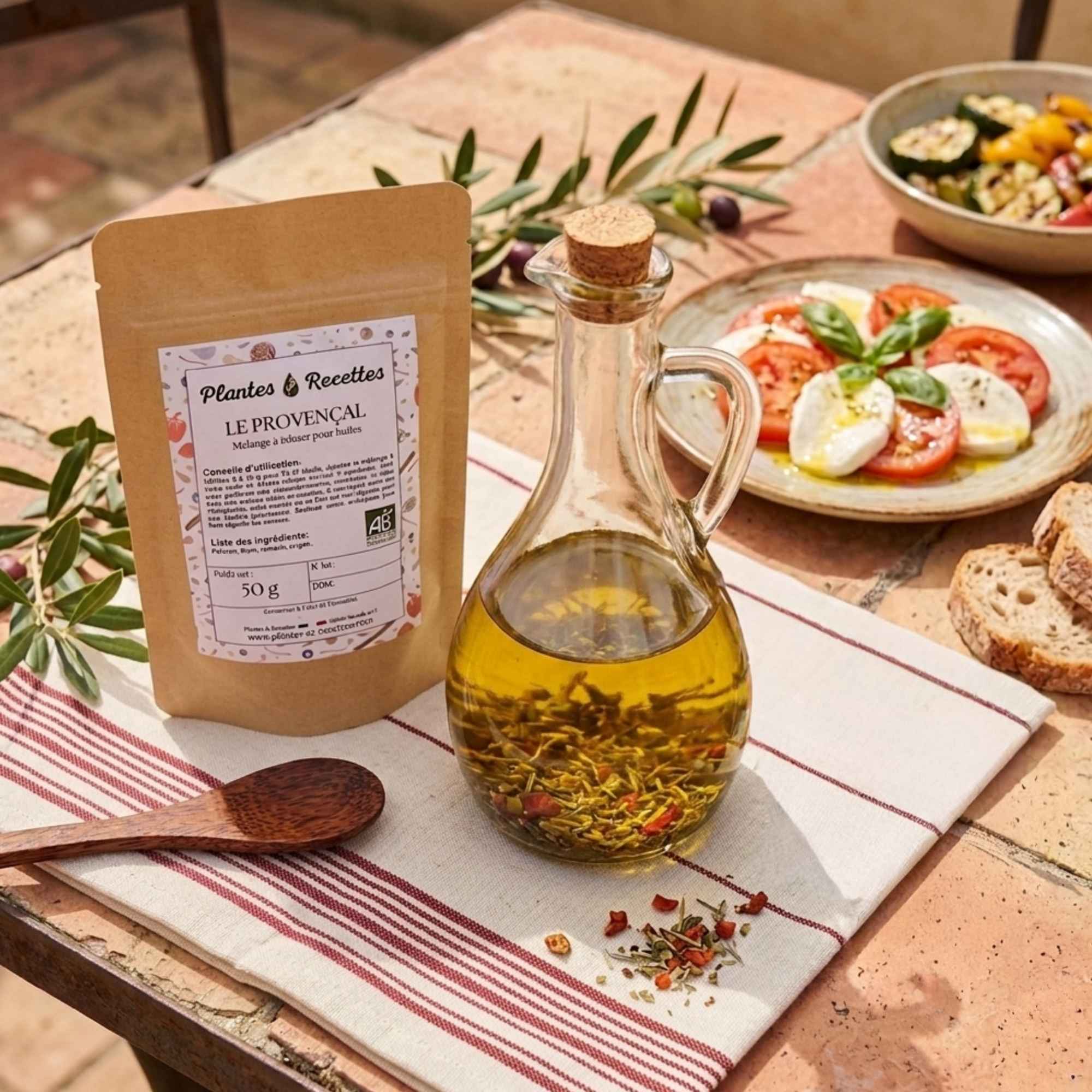 Mélange de plantes bio Le Provençal à infuser dans l’huile pour une cuisine aux saveurs du sud – Plantes et Recettes