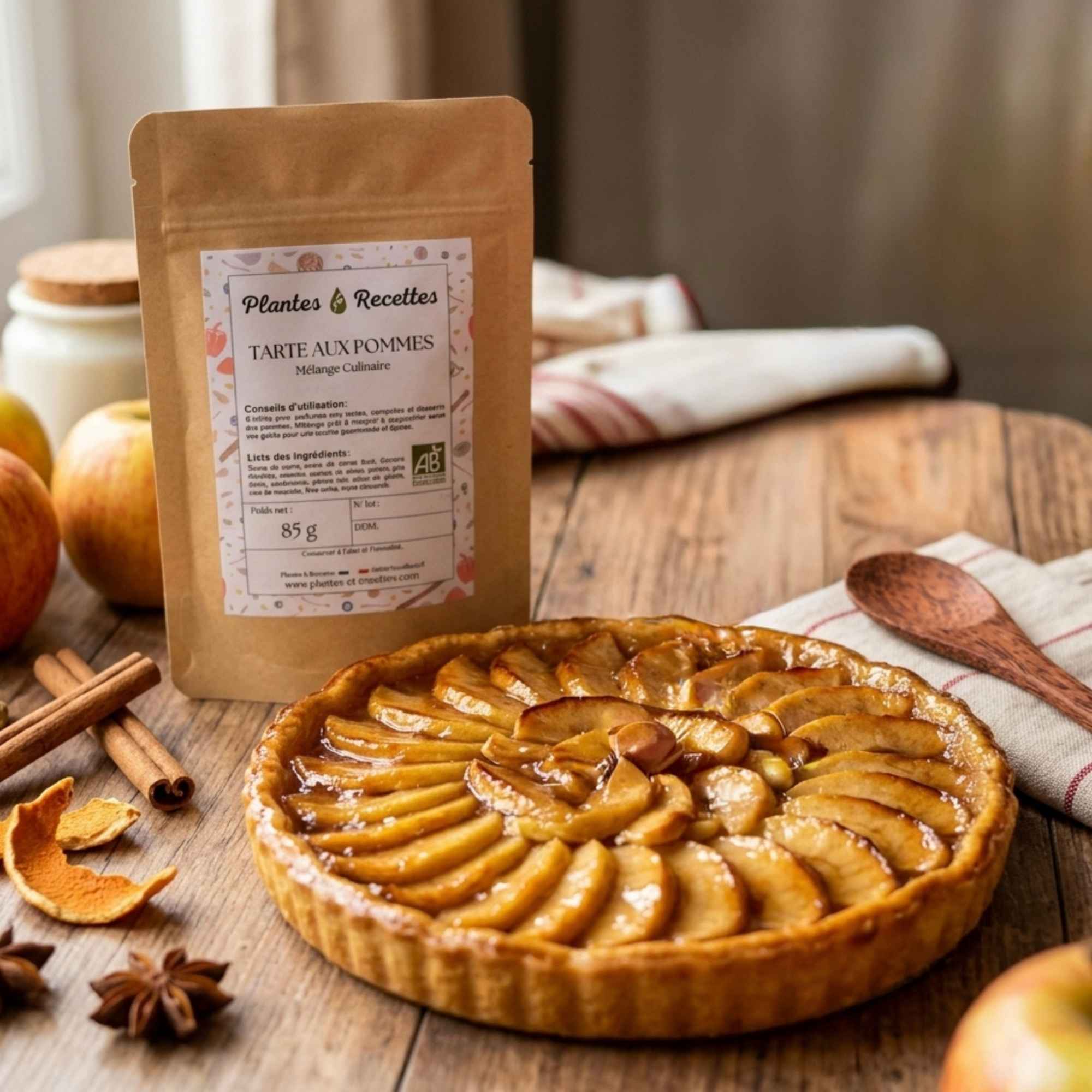 Mélange d’épices pour tarte aux pommes Plantes et Recettes pour pâtisserie maison