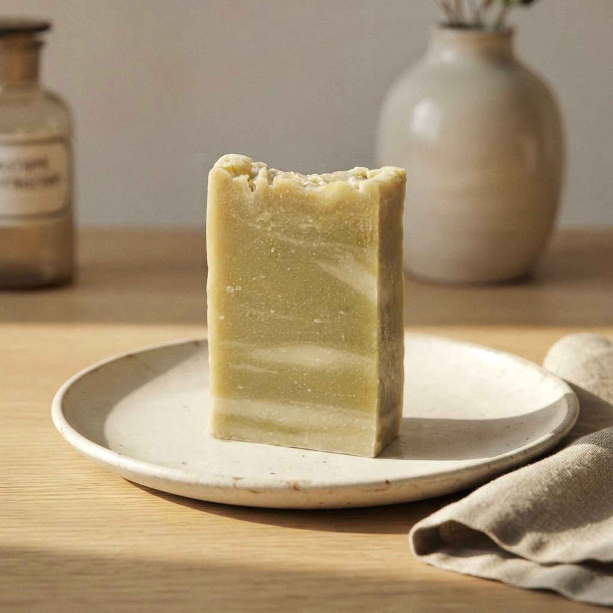 Savon artisanal de 100 g à l’huile d’argan et à l’huile d’olive.