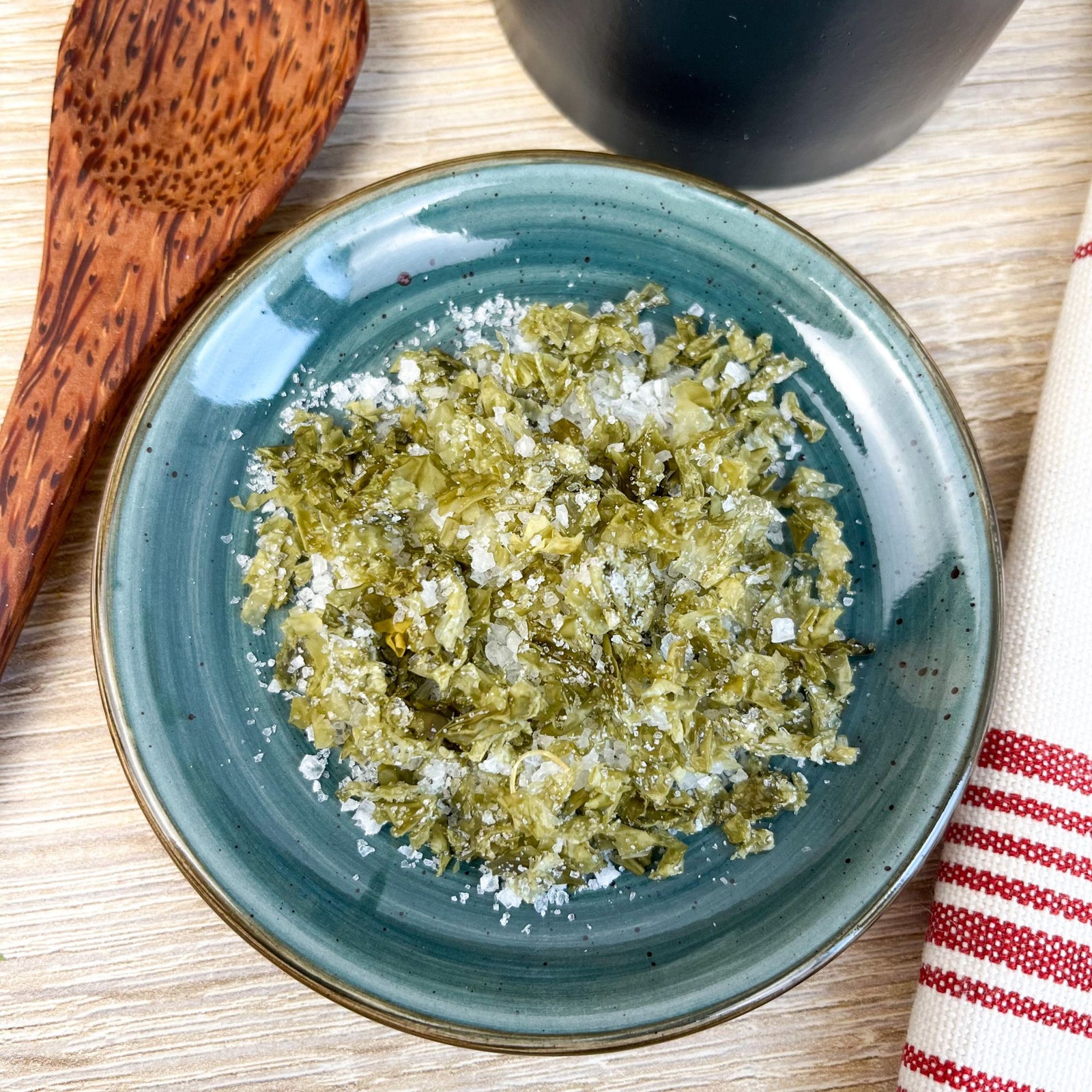 Sel d’algues bio Plantes & Recettes, assaisonnement marin naturel à base de laitue de mer, idéal pour poissons, salades et légumes.