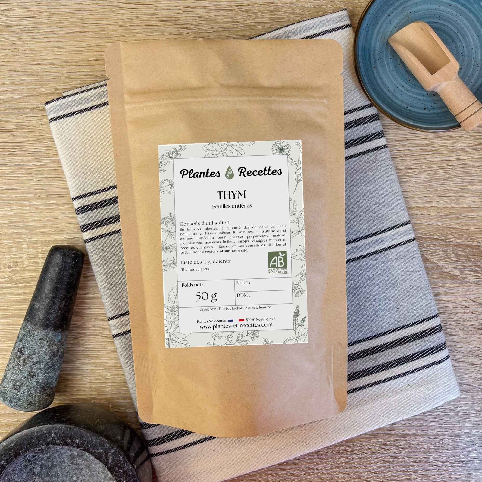Thym entier séché pour infusion ou soin naturel – Plantes et Recettes