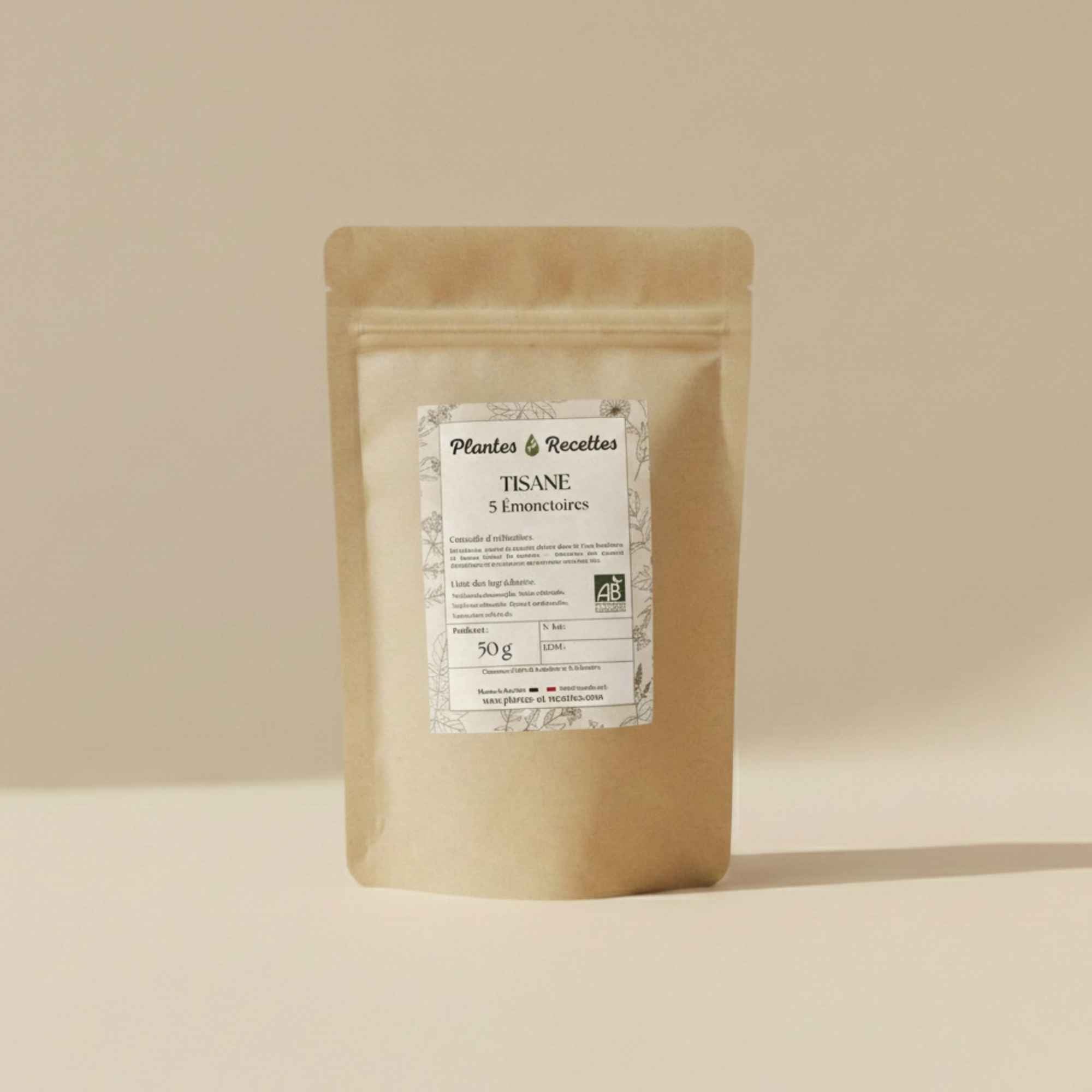 Tisane 5 émonctoires bio – infusion de plantes traditionnellement utilisées en période de transition saisonnière