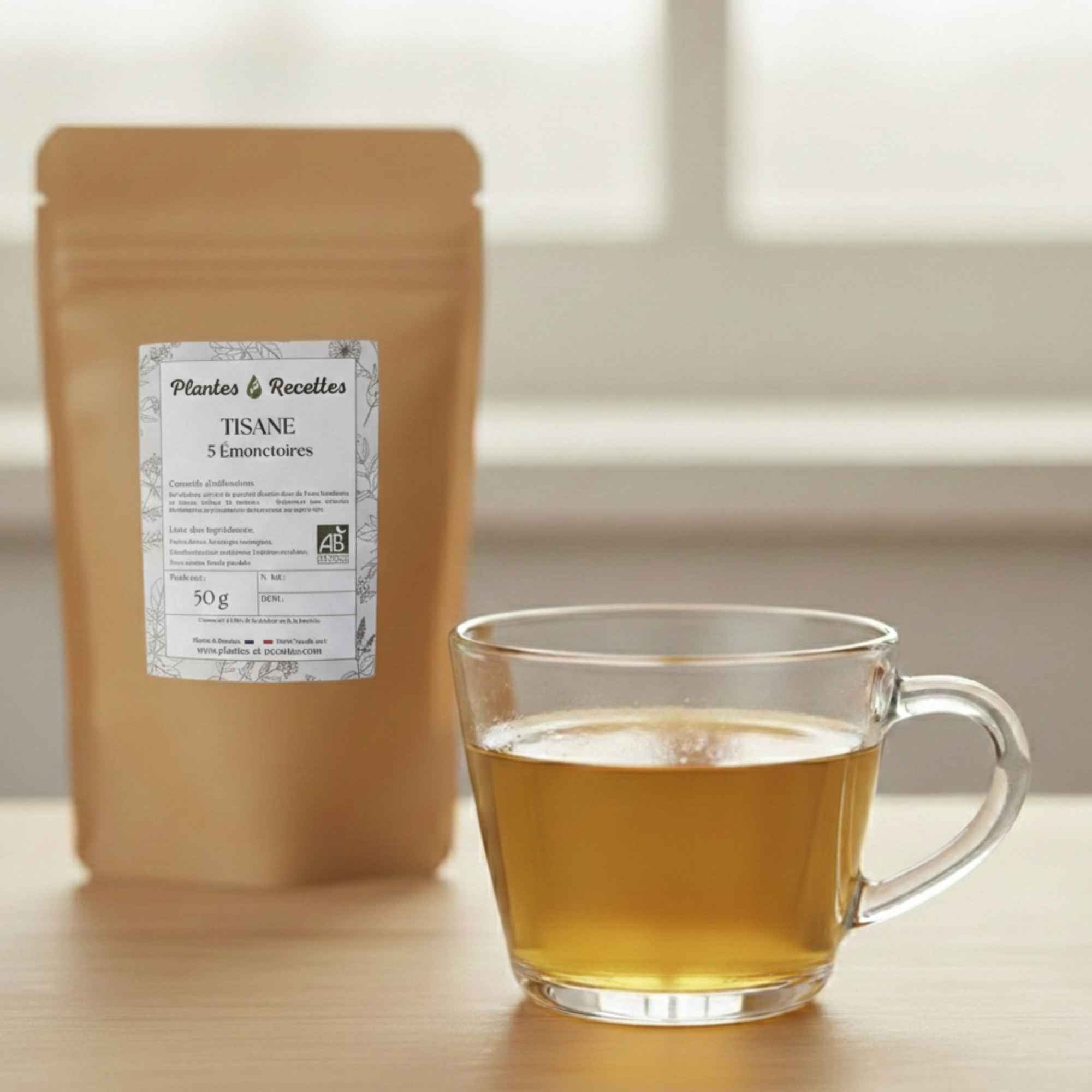 Tisane 5 émonctoires bio – mélange de plantes sélectionnées pour une cure saisonnière naturelle