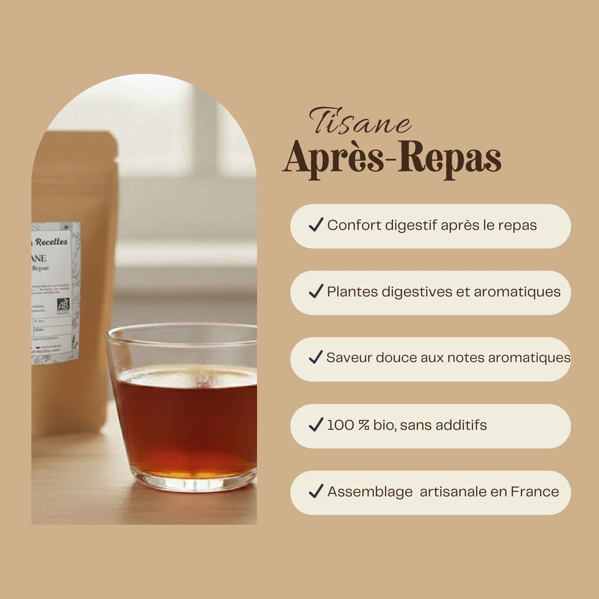 Tisane Après Repas bio – infusion de plantes aux notes aromatiques pour la fin de repas