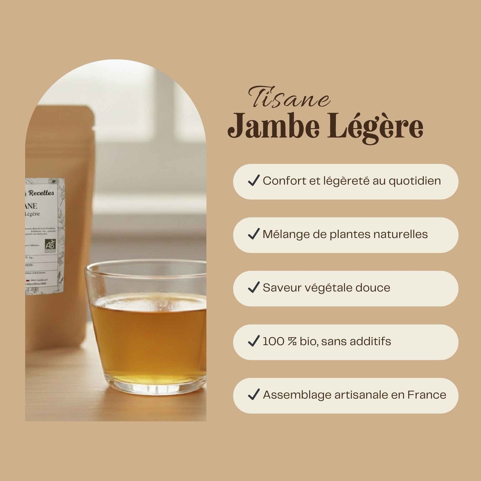Tisane Jambe Légère bio – mélange de plantes sélectionnées pour la fin de journée
