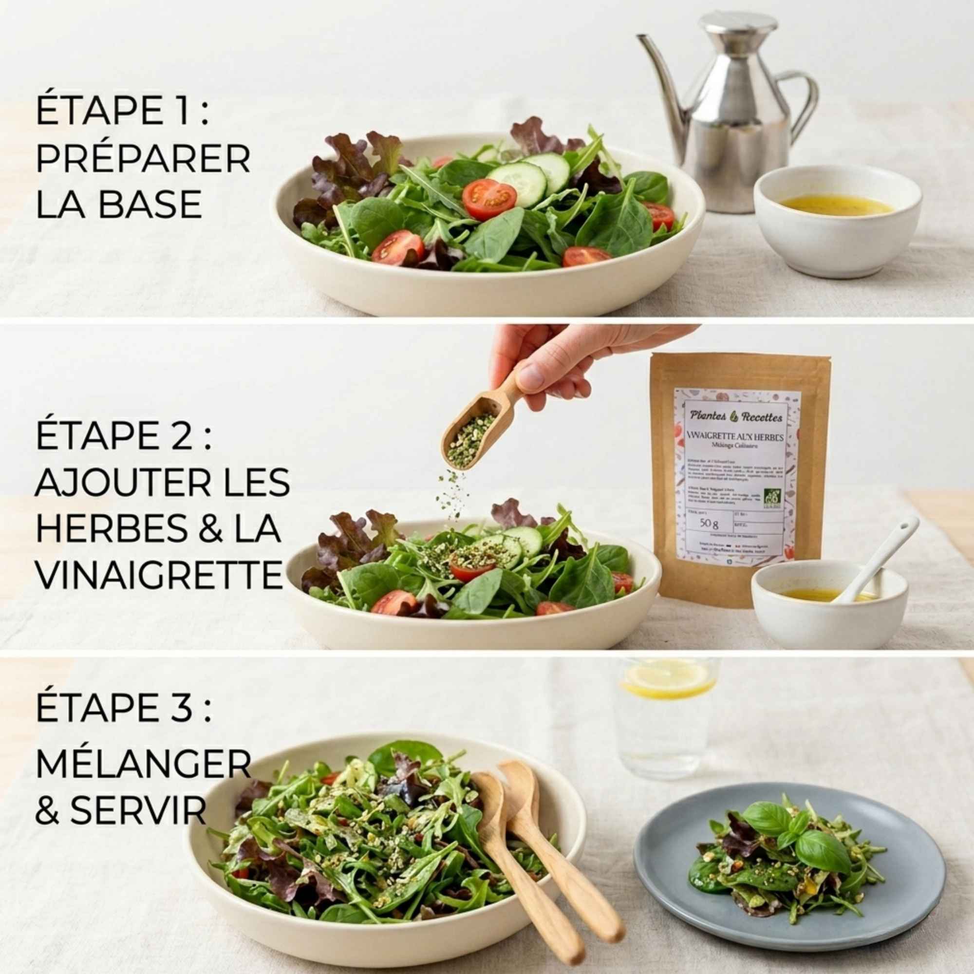 Mélange d’épices pour vinaigrette aux herbes pour accompagner légumes et salades